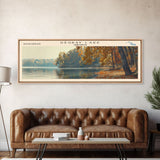 DeGray Lake Arkansas Framed Canvas Print, Lake House Decor, Panoramic Wall Art, Travel Poster, Modern Lake Painting, Nature Art