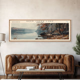 Deal Lake New Jersey Framed Canvas Print, Lake House Art, Panoramic Wall Art, Travel Poster, Rustic Lake Painting, Home Decor