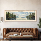 Deschambault Lake Framed Canvas Print, Lake House Decor, Panoramic Wall Art, Travel Poster, Modern Lake Painting, Nature Art