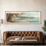 Fellows Lake Missouri Framed Canvas Print, Lake House Decor, Panoramic Wall Art, Travel Poster, Rustic Lake Painting, Home Decor