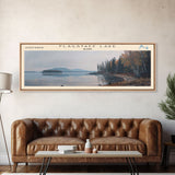 Flagstaff Lake Maine Framed Canvas Print, Panoramic Lake House Decor, Wall Art, Travel Poster, Peaceful Lake Painting, Nature Art