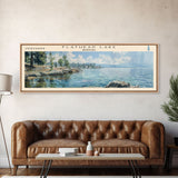 Flathead Lake Montana Framed Canvas Print, Lake House Art, Panoramic Wall Art, Travel Poster, Captivating Lake Painting, Home Decor