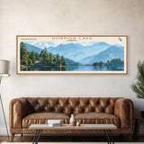 Gordon Lake Framed Canvas Print, Panoramic Lake House Decor, Wall Art, Travel Poster, Tranquil Lake Painting, Nature Art