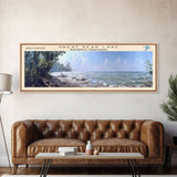 Great Bear Lake Framed Canvas Print, Lake House Decor, Panoramic Wall Art, Travel Poster, Picturesque Lake Painting, Nature Art