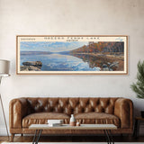 Greers Ferry Lake Arkansas Framed Canvas Print, Panoramic Lake House Decor, Wall Art, Travel Poster, Beautiful Lake Painting, Nature Art