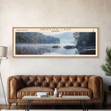 Griffith Lake Vermont Framed Canvas Print, Lake House Decor, Panoramic Wall Art, Travel Poster, Beautiful Lake Painting, Nature Art