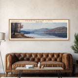 Herrington Lake Kentucky Framed Canvas Print, Panoramic Lake House Decor, Wall Art, Travel Poster, Stunning Lake Painting, Nature Art