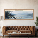 Hottah Lake Framed Canvas Print, Panoramic Lake House Decor, Wall Art, Travel Poster, Stunning Lake Painting, Nature Art