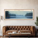 Idavain Lake Framed Canvas Print, Lake House Decor, Panoramic Wall Art, Travel Poster, Captivating Lake Painting, Nature Art