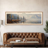 Jackson Lake Framed Canvas Print, Panoramic Lake House Decor, Wall Art, Travel Poster, Captivating Lake Painting, Nature Art