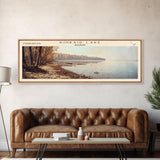 Kinkaid Lake Illinois Framed Canvas Print, Panoramic Lake House Decor, Wall Art, Travel Poster, Stunning Lake Painting, Nature Art