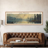 Lac Belot Belot Lake Framed Canvas Print, Panoramic Lake House Decor, Wall Art, Travel Poster, Stunning Lake Painting, Nature Art