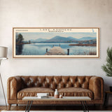 Lake Ashmere Massachusetts Framed Canvas Print, Panoramic Lake House Decor, Wall Art, Travel Poster, Captivating Lake Painting, Nature Art