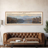 Lake Burton Georgia Framed Canvas Print, Lake House Art, Panoramic Wall Art, Travel Poster, Scenic Lake Painting, Home Decor