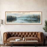 Lake Cascade Framed Canvas Print, Panoramic Lake House Decor, Wall Art, Travel Poster, Beautiful Lake Painting, Nature Art