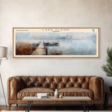 Lake Claire Framed Canvas Print, Lake House Decor, Panoramic Wall Art, Travel Poster, Beautiful Lake Painting, Home Art