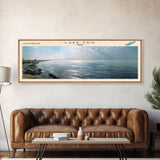 Lake Erie Framed Canvas Print, Lake House Decor, Panoramic Wall Art, Travel Poster, Stunning Lake Painting, Home Art