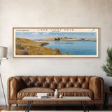 Lake Fort Peck Framed Canvas Print, Lake House Decor, Panoramic Wall Art, Travel Poster, Scenic Lake Painting, Nature Art