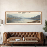 Lake Greeson Arizona Framed Canvas Print, Lake House Decor, Panoramic Wall Art, Travel Poster, Serene Lake Painting, Home Art