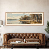 Lake Grosvenor Framed Canvas Print, Lake House Decor, Panoramic Wall Art, Travel Poster, Stunning Landscape Painting, Home Art