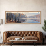 Lake Habeeb Maryland Framed Canvas Print, Lake House Decor, Panoramic Wall Art, Travel Poster, Serene Lake Painting, Nature Art