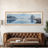 Lake Hamilton Arkansas Framed Canvas Print, Lake House Decor, Panoramic Wall Art, Travel Poster, Beautiful Lake Painting, Home Art