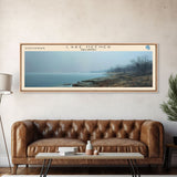 Lake Hefner Oklahoma Framed Canvas Print, Lake House Decor, Panoramic Wall Art, Travel Poster, Stunning Lake Painting, Home Art