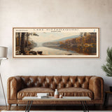 Lake Kittamaqundi Maryland Framed Canvas Print, Lake House Decor, Panoramic Wall Art, Travel Poster, Stunning Lake Painting, Home Art