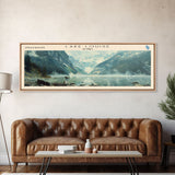 Lake Louise Framed Canvas Print, Lake House Decor, Panoramic Wall Art, Travel Poster, Stunning Mountain Lake Painting, Modern Art