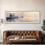 Lake Manitoba Framed Canvas Print, Lake House Decor, Panoramic Wall Art, Travel Poster, Stunning Lake Painting, Modern Art