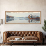 Lake Memphremagog Vermont Framed Canvas Print, Lake House Decor, Panoramic Wall Art, Travel Poster, Beautiful Landscape Painting, Bedroom Decor