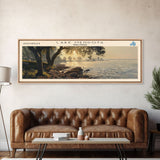 Lake Mendota Framed Canvas Print, Lake House Decor, Panoramic Wall Art, Travel Poster, Stunning Landscape Painting, Living Room Decor