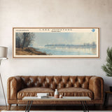 Lake Minatare Nebraska Framed Canvas Print, Lake House Decor, Panoramic Wall Art, Travel Poster, Stunning Landscape Painting, Living Room Decor