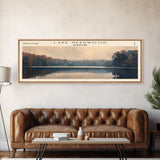 Lake Needwood Maryland Framed Canvas Print, Lake House Decor, Panoramic Wall Art, Travel Poster, Stunning Landscape Painting, Contemporary Art