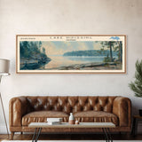 Lake Nipissing Framed Canvas Print, Lake House Decor, Panoramic Wall Art, Travel Poster, Beautiful Landscape Painting, Living Room Decor