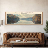 Lake Nockamixon Pennsylvania Framed Canvas Print, Lake House Decor, Panoramic Wall Art, Travel Poster, Stunning Landscape Painting, Bedroom Decor