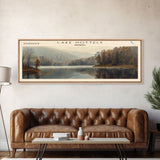 Lake Nottely Georgia Framed Canvas Print, Lake House Decor, Panoramic Wall Art, Travel Poster, Beautiful Landscape Painting, Rustic Art