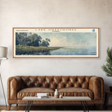 Lake Keechobee Framed Canvas Print, Lake House Decor, Panoramic Wall Art, Travel Poster, Serene Lake Painting, Nature Art