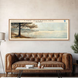 Lake Verholser Oklahoma Framed Canvas Print, Lake House Decor, Panoramic Wall Art, Travel Poster, Landscape Painting, Contemporary Art