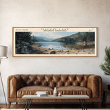 MacKay Lake Framed Canvas Print, Lake House Decor, Panoramic Wall Art, Travel Poster, Landscape Painting, Living Room Decor