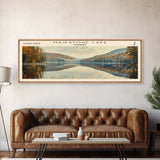 Maidstone Lake Vermont Framed Canvas Print, Lake House Decor, Panoramic Wall Art, Travel Poster, Beautiful Landscape Painting, Modern Art