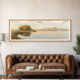 Malvern Lake Kansas Framed Canvas Print, Lake House Decor, Panoramic Wall Art, Travel Poster, Landscape Painting, Bedroom Decor