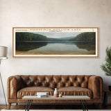 Mansfield Hollow Lake Connecticut Framed Canvas Print, Lake House Decor, Panoramic Wall Art, Travel Poster, Landscape Painting, Contemporary Art