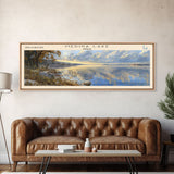 Medina Lake Texas Framed Canvas Print, Lake House Decor, Panoramic Wall Art, Travel Poster, Landscape Painting, Bedroom Decor