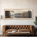 Mercer Lake New Jersey Framed Canvas Print, Lake House Decor, Panoramic Wall Art, Travel Poster, Landscape Painting, Bedroom Decor