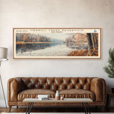 Merrill Creek Reservoir New Jersey Framed Canvas Print, Lake House Decor, Panoramic Wall Art, Travel Poster, Scenic Landscape Painting, Living Room Decor