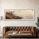 Mille Lacs Lake Framed Canvas Print, Lake House Decor, Panoramic Wall Art, Travel Poster, Landscape Painting, Contemporary Art