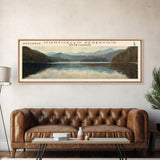 Monticello Reservoir South Carolina Framed Canvas Print, Lake House Decor, Panoramic Wall Art, Travel Poster, Scenic Landscape Painting, Contemporary Art