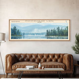 Moosehead Lake Framed Canvas Print, Lake House Decor, Panoramic Wall Art, Travel Poster, Beautiful Landscape Painting, Living Room Decor