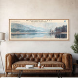 Mosquito Lake Framed Canvas Print, Lake House Decor, Panoramic Wall Art, Travel Poster, Scenic Landscape Painting, Living Room Decor